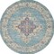Homeroots 5 ft. Round Light Blue Distressed Medallion Area Rug 385335 - alternate 5